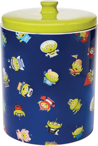 [BRSWYBI6DMCGACDV] Enesco Disney PIXAR Ceramics Toy Story Pizza Planet Aliens Collage Cookie Jar Canister, 10 Inch, Multicolor