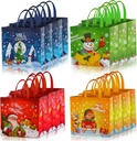 CCINEE 12 PCS Christmas Gift Bags with Handle, Large Size Reusable Christmas Tote Bags Non-Woven Treat Bags Grocery Shopping Bags for Gifts Wrapping Xmas Party Supplies