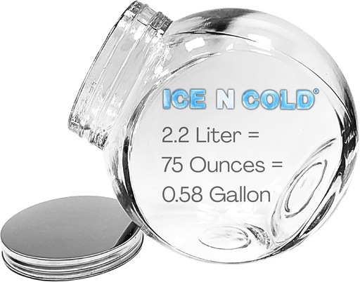 [BRSREAQDOJ5BMYL5] Angled Glass Jar with Stainless Steel Lid | Multi-Use Storage Container (1, 2.2L - 75oz)