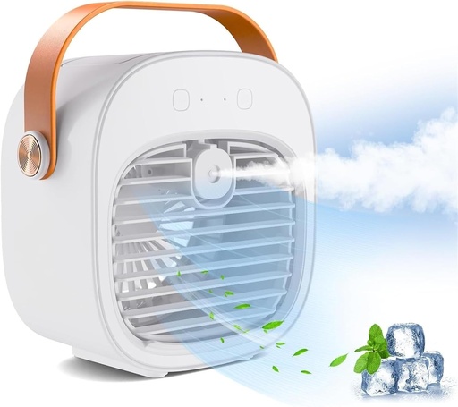 [BRSRAZL3BBYGYH3P] EKsma Portable Air Conditioner Fan, Personal Evaporative Air Cooler, USB Powered Desk Fan with Water Mist Spray and Movable Shutter for Table, Bedroom, Car, Camping and Office