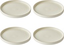 Odense 9.8" Large Dinner Plates(Set of 4) - Ceramic Plates for Dining Serving - For Salad, Pasta, Steak - Modern & Minimal, Wide Round Design, Stackable - Microwave & Dishwasher Safe (Vanilla Cream)