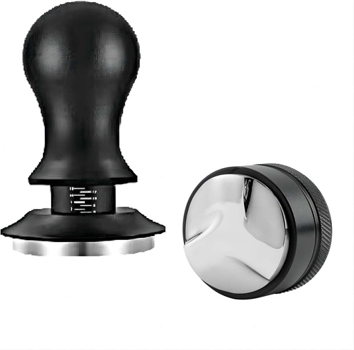 [BRSRAZT4O55BYCD6] 53mm Coffee Tamper & Distributor Set 53mm, Espresso Tamper Set with Spring Loaded and Base, Coffee Machine Accessories 54mm Calibrated Tampers for Breville Portafilter with Coffee Cleaning Brush