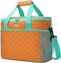 MIER 18L Large Soft Cooler Insulated Picnic Bag for Grocery, Camping, Car, Bright Orange Color