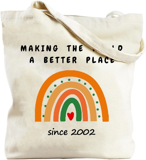 [BRSRAZQYCEMGEHI6] 2000 2001 2002 2003 2004 2005 2006 2007 2008 2009 Birthday Gifts for Women, Reusable Canvas Tote Bags for Shopping