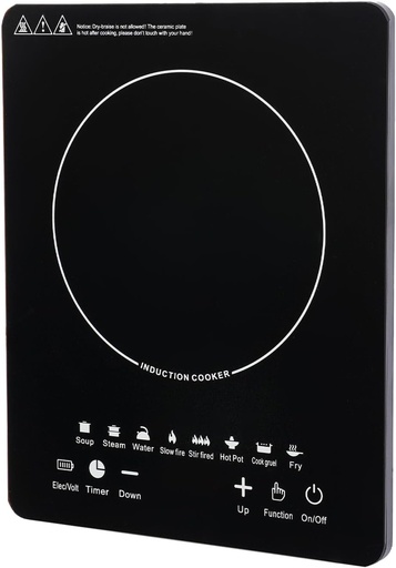 [BRSRACQ5CAPGO3LL] 2200W Smart Induction Cooktop, Portable Electric Burner with Touch Panel, 8 Cooking Presets, Adjustable Power & Temp, LCD Display, Auto Pot Detection & Shut-off, 3-Hour Timer for Home & Outdoor Use