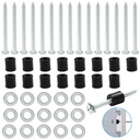 24 Set (72 Pieces) Pegboard Mounting Kit, Pegboard Spacers Pegboard Installation Kit, Pegboard Wall Mount Accessories Includes Screws, Spacers and Washers for 1/8 Inch and 1/4 Inch Pegboard