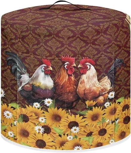 [BRSRAAQPCMPB6FLL] Cozeyat Red Sunflower Rooster Rice Cooker Cover Kitchen Appliance Cover Dust Cover for Instant Pot, Electric Pressure Cooker, Air Fryer and Crock Pot, Machine Washable