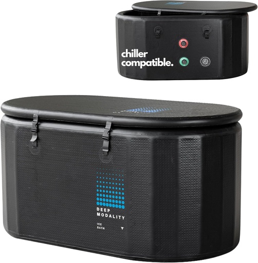 [BRSROAT2DINBS3A7] PREMIUM - Lay Down Ice Bath Tub for Athletes | Inflatable, Portable, Durable | Cold Plunge Tub with Chiller Connectivity - 116 Gallon Capacity, 54"L x 30"W x 24"H