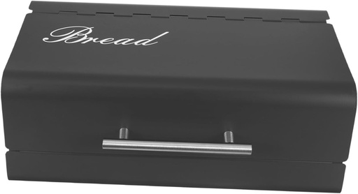[BRSREAAEAADQO3TG] Galvanized Iron Rectangular Kitchen Bread Box with Cover Capacity Food Organizer for Desktop Storage Sealed Multi-function Container for Fresh Bread and Sundries Black Finish