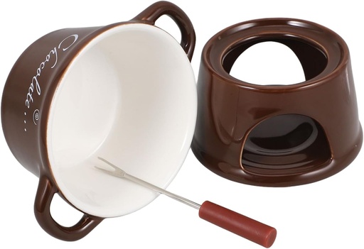 [BRSRACA5DEPWMHTA] Alipis Ceramic Chocolate Melting Pot Cheese and Fondue Porcelain Butter Warmer Tea Light for Desserts for Parties and Gatherings Easy to Clean and Maintain