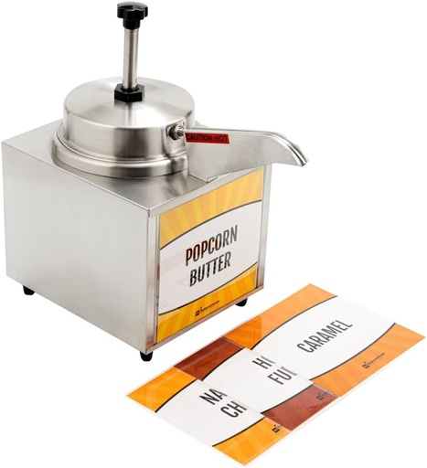 [BRSRMGT5DEBA4DT6] Restaurantware Hi Tek Condiment Pump 1 Electric Sauce Dispenser Pump - With Heated Spout Pump Stainless Steel Condiment Dispenser 3.5-Qt Capacity Decals Included