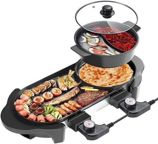 [BRSREHD2CQBGEFA4] Electric Barbecue Oven Household Rinse Hot Pot Family Integrated Multi-functional Plate
