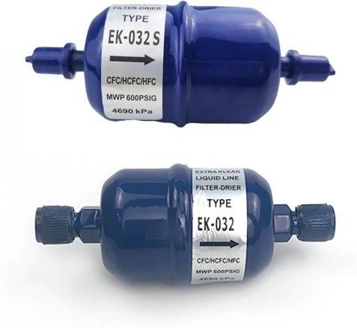 [BRSRE2YCCQMRE2DV] Refrigerant Filter Drier Flow Liquid Line 1/4'' EK-032S or EK-032 for CFC HCFC HFC Heat Pump, Ice Make Machine, Showcase, Freezer, Condensor Unit or Straight Cool Air Conditioners (EK-032(Screw))