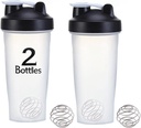 2 Pack 28 oz Shaker Bottles for Protein Mixes, Protein Shaker Bottle with Stainless Steel Whisk Ball, Shaker Cup, Protein Bottle, Protein Shake Bottles