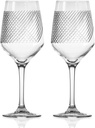 Rolf Glass Bourbon Street White Wine Glass | Set of 2 Stemmed Glasses | 10.75oz Lead-Free Tumblers | Diamond-Wheel Engraved and Polished | Classically Modern Designs | Made in the USA