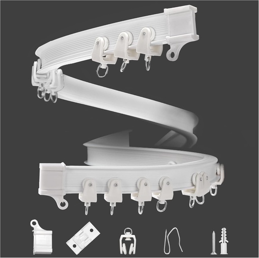 [BRSRE2YRC4BRUCLP] Flexible Bendable Ceiling Curtain Track, Ceiling Mount for Curtain Rail,Room Divider,Adjustable Curtain Rail System for Curved Windows, Bay Windows 78.7 inch(2 meters)