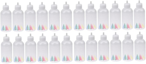 [BRSRAGI5OQBBYFLF] PRETYZOOM 24sets Plastic Jam Painting Squeeze Bottles Random Nozzles Versatile Condiment Dispenser for Sauces Dressings and Decorating Cakes and Capacity