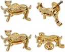 haowei Cheetah Knobs Gold Animal Drawer Knobs 4Pcs Animal Handle Cabinet Pullsfor Dresser Cupboard Wardrobe e (Leopard)