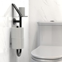 3-in-1 Toilet Safety Grab Bar with Built-in Tissue Paper Holder and Phone Shelf, for 2 Mega Rolls, 250lbs Weight Support When Mounted in Stud, Matte Black Right-Hand