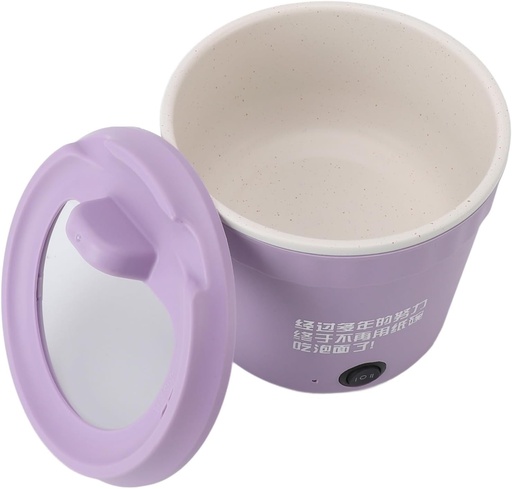 [BRSRAYDQCIJRUGY7] Compact Multipurpose Electric Pot, Non Stick, Even Heating, Portable 1.2L, Easy to, with Removable Cooker for Noodles, Eggs, Soups, and Hot Pot (US Standard 110V)