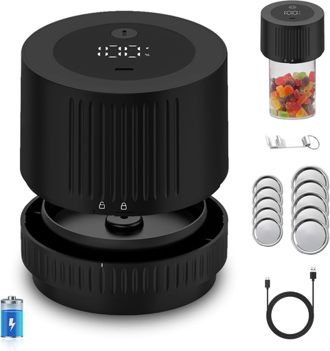 [BRSRA2QCBAPAOADZ] Electric Mason Jar Vacuum Sealer Kit,Rechargeable Ball Jar Sealer Vacuum for Regular Mouth and Wide Mouth Mason Jars,Used for Canning Jars and Food Storage