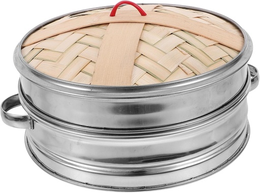 [BRSREZYYDINBQH3L] ABOOFAN 1set Kitchen Food Steamer of Double Ear Bamboo Steamer Lid for Dumplings and Buns and Cooking Utensils for Cooking Random Style