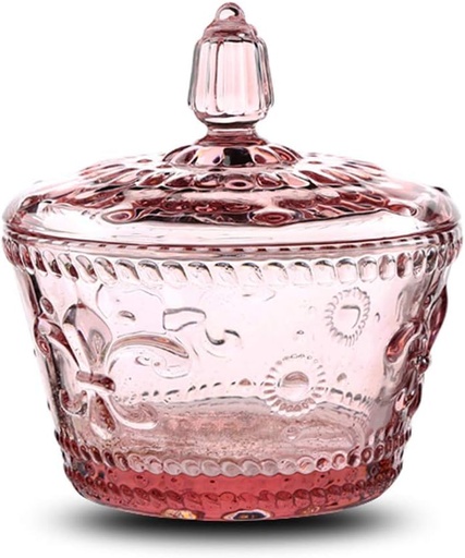 [BRSWGFAHAEMWOELF] European Retro Nostalgic Three-Dimensional Relief Color Glass Jar Candy Jar Seasoning Jar With Lid