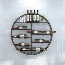 Black Round Wine Rack | Wall Mounted Wine Glass Goblet Holder | Wine Bottle Metal Storage Shelf | Bar Wine Cellar Kitchen Hanging Floating Decor Shelves (Size : 60x11x60cm)