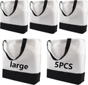 OKBA 5 pcs Sublimation Tote Bags,polyester tote bags for sublimation, blank canvas tote bags for DIY Crafting and Decorating