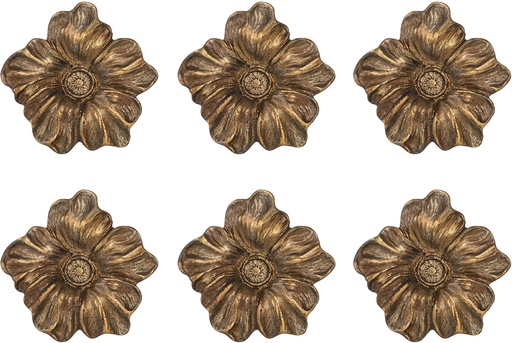 [BRSROAQ2CJYWCGTL] SOFFEE DESIGN Set of 6 Vintage Gold Zinc Cabinet Knobs, Decorative Metal Flower Shape Knobs Pull Handle for Door Cabinet Drawer, Antique Dresser Knobs Home Furniture Handle