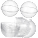 10pcs Transparent Ball Shape Cake Containers Portable Lightweight Plastic Dessert Boxes for Cake Protection and Decoration