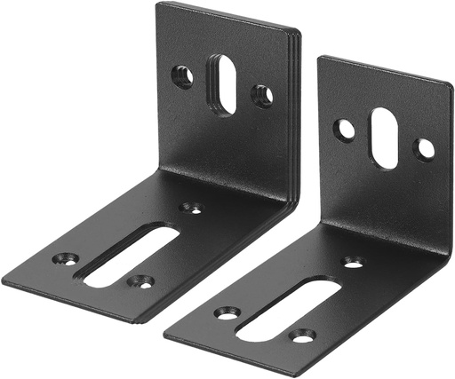 [BRSROBI2OIMWMG3V] uxcell Adjustable L Corner Braces with Double Slots, 4 Set 3.27"x1.81"x3.27" Right Angle Bracket Fastener for Furniture Mending (Black)