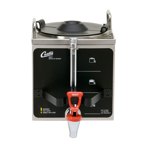 [BRSWIZIZAADB2G3E] Wilbur Curtis Gemini 1.5 Gallon Satellite Dispenser With Decaf Faucet - Commercial Beverage Dispenser that Preserves Flavor and Prevents Heat Loss - GEM-3D (Each)