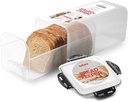 Tafura Bread Storage Container with Tray, Plastic Bread Box, Bread Container with Airtight Lid, Loaf Bread Keeper, Bread Holder for Homemade Bread, BPA Free