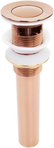 [BRSWGBQFB5YGAHLL] Renovators Supply Manufacturing Bathroom Sink Drain 1 1/4 in. OD Rose Gold Pop Up Sink Drain with Overflow