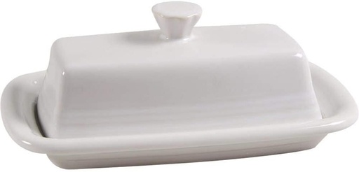 [BRSWIEI4AJ7B6DA3] Fiesta® Covered Butter Dish XL, 8" – Durable Ceramic, Lead-Free, Dishwasher/Microwave/Oven Safe – Made in USA Dinnerware - White