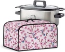 Hummingbird Crock Pot Cover Dust Cover 6 7 8 Quart Slow Cooker Dust Cover Cherry Blossom with Pocket Keep Appliance Clean