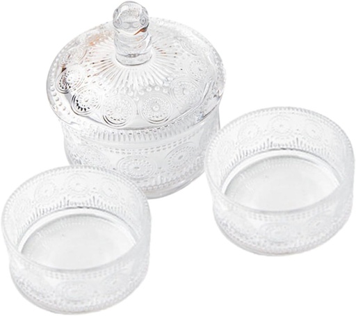 [BRSREYIYOENRUGTV] ABOOFAN 3-Tier Jewelry Organizer Box Lid Glass Jewelry Storage Case for Earrings Bracelets and Necklaces Decorative Candy Jar for Home Use