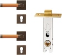 Brass Door Lock Interior Double Dummy Passage Door Lever 1Pcs(Orange-Passage Lock)