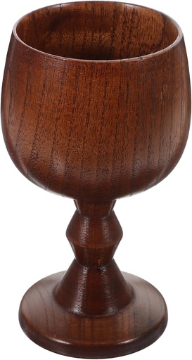 [BRSROCD2PNYQIELO] Vintage Handmade Wooden Wine Goblet Retro Style Drinking Cup Unique Water Cup for Home Decor and Entertaining for Vintage Collectors