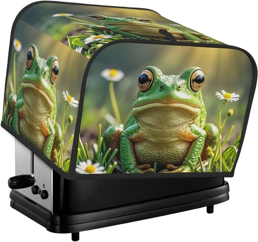 [BRSRACQPCB4BMCDB] Toaster Cover 2 Slice Appliance Cover Toaster Dust Cover cute frog Toaster Cover Super Soft Kitchen Small Dust Covers Bread Machine Covers with Pockets 14.4" x 8.3" x 10.6"