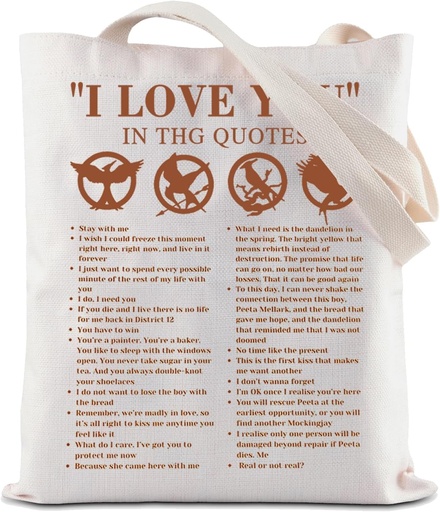 [BRSROAINBACRQE3X] ZJXHPO Hunger Gamer Tote Bag Movie Inspired Reusable Grocery Shopping Shoulder Bag for Fans