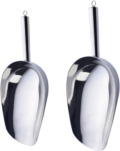 [BRSREYYFDEGQ4ADP] Alipis 2pcs Stainless Steel Ice Shovels and Rice Scoops Heavy-duty Kitchen Tools for Ice Sugar Flour and More Ergonomic Design for Comfort Rustproof