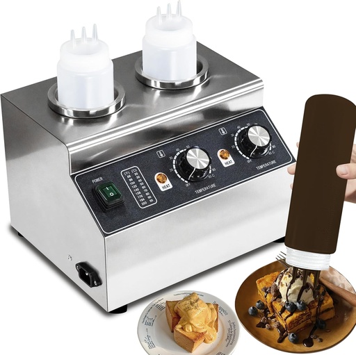[BRSRAYAYC4BQECLL] Electric Cheese Sauce Warmer Nacho Cheese Dispenser Warmer ， Commercial Cheese Dispenser, Hot Fudge Bottle Warmer for Cheese Chocolate Hot Fudge Caramel 86-185℉ 110V