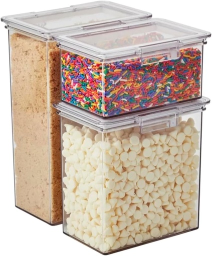 [BRSROY34O4PGYADJ] The Home Edit 3 Piece Canister Edit, Food Organizer and Storage Containers Clear