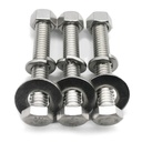 (6 Sets) 3/8-16x2-1/2 Stainless Steel Hex Head Screws Bolts, Nuts, Flat & Lock Washers, 18-8 (304) S/S, Fully Threaded by Bolt Fullerkreg