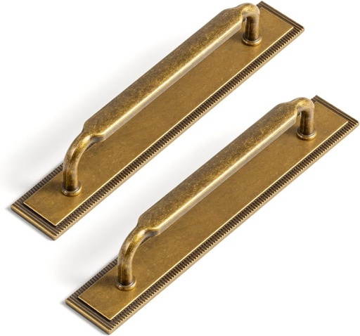 [BRSREFIDOB7BUCA6] Goo-Ki 2 Pack Cabinet Pulls Handles with Back Plate Spacer, 5 Inch Hole Center Antique Brass Zinc Alloy Kitchen Hardware for Bar Drawer,2202-GT-128-G022