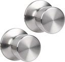 HOSOM 2 Pack Dummy Door Knobs, Keyless Closet Door Knobs Satin Nickel Dummy Door Handle, Exterior/Interior Door Knob, Individual Non-Turning Dummy Door Knob Single Side