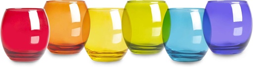 [BRSWGFLRAV5RS23H] Excelsa San Josè Set of 6 Water Glasses, Glass, Multi-Coloured