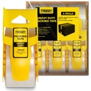 Clear Heavy Duty Packing Tape with Dispenser for Packing Shipping Moving and Warehouses, 2.68 mil Thick, 1.88 in x 66 yd, 6 Pack